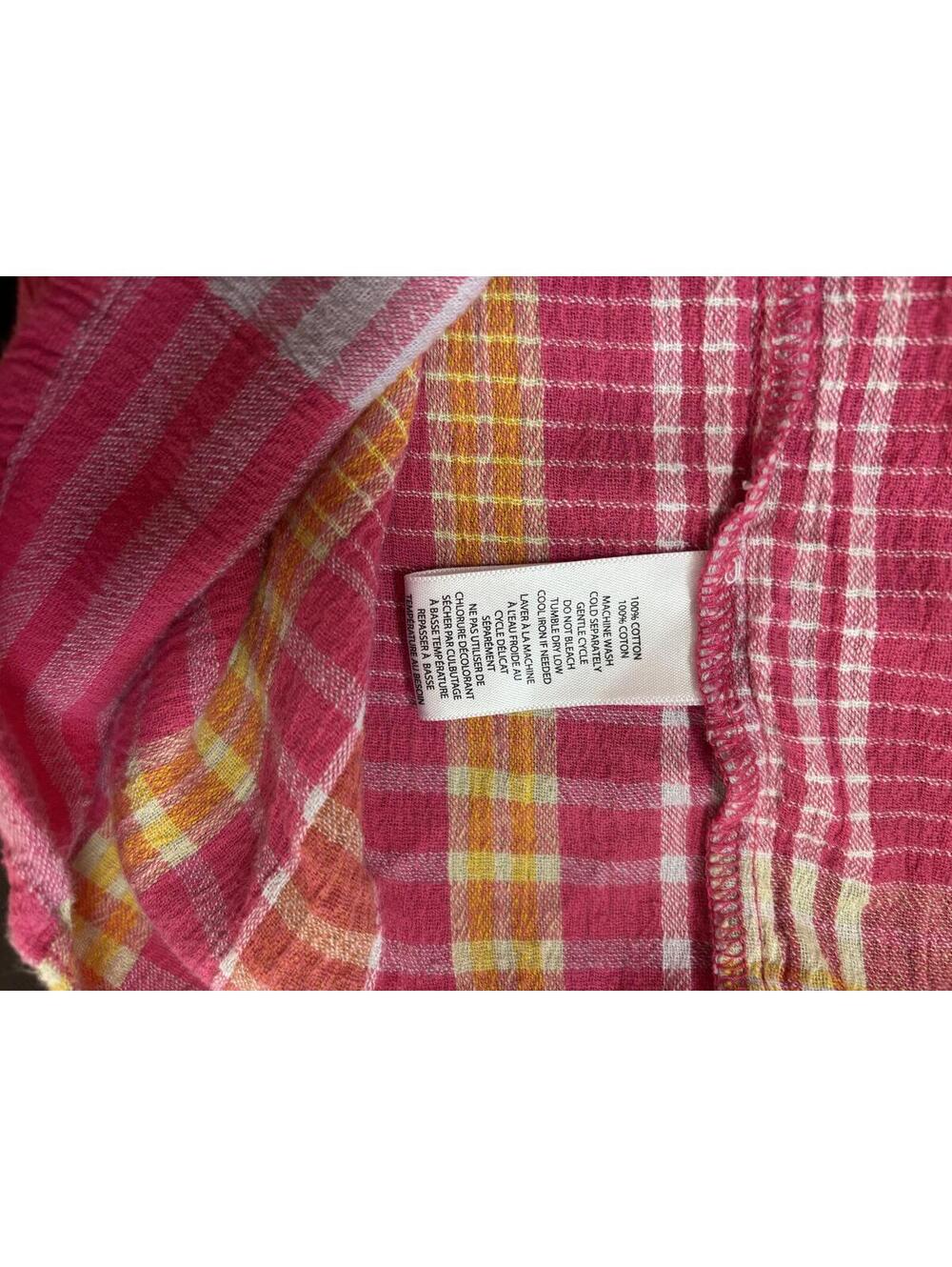 BeachLunchLounge S/P Boho Cottage core Coastal Plaid Top. - Picture 7 of 8